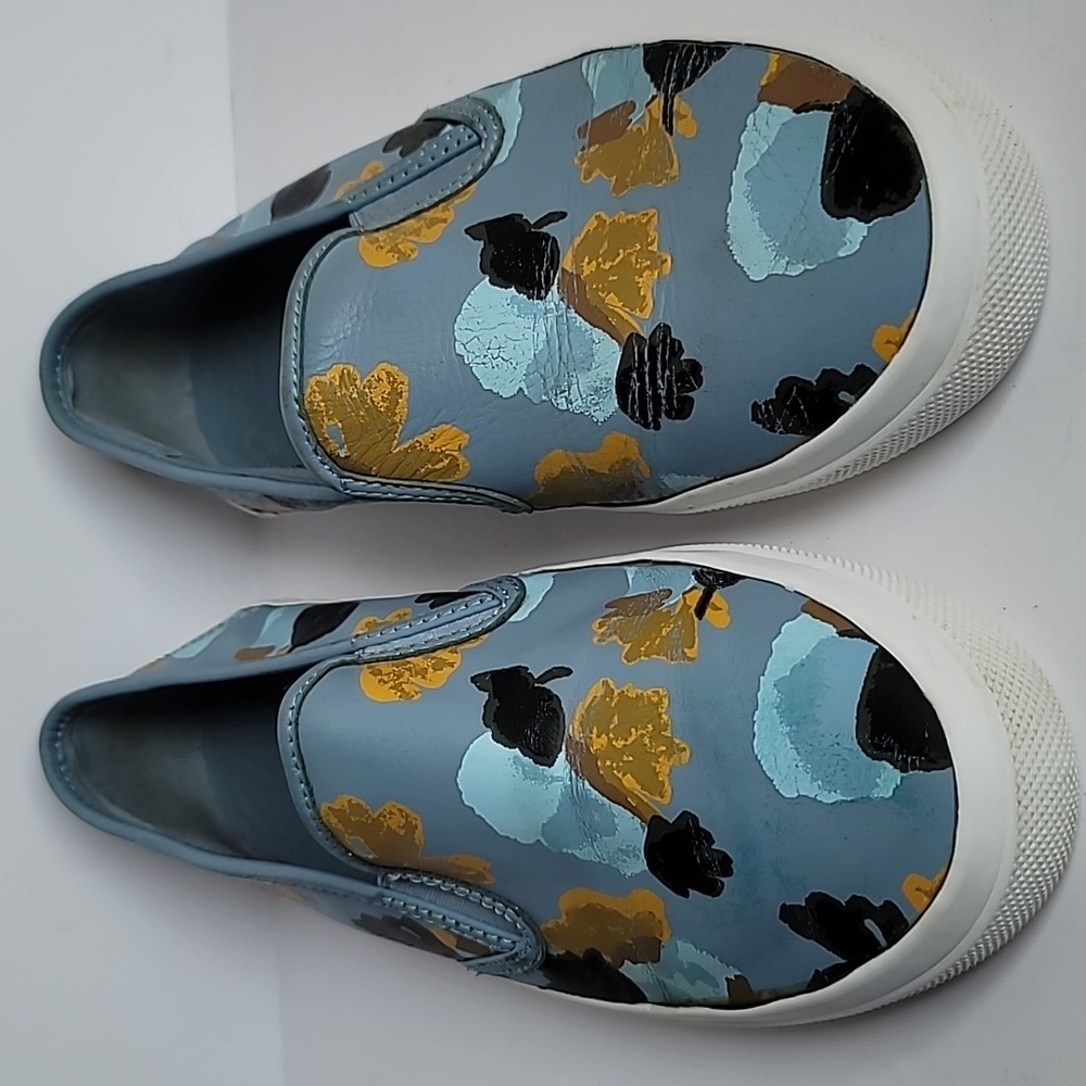 COACH Chrissy sneaker slipon flat 9B womens double gusset floral